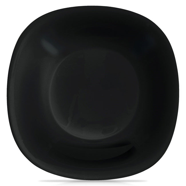 Talerz obiadowy głęboki szklany czarny LUNA 21,5 cm, 650 ml