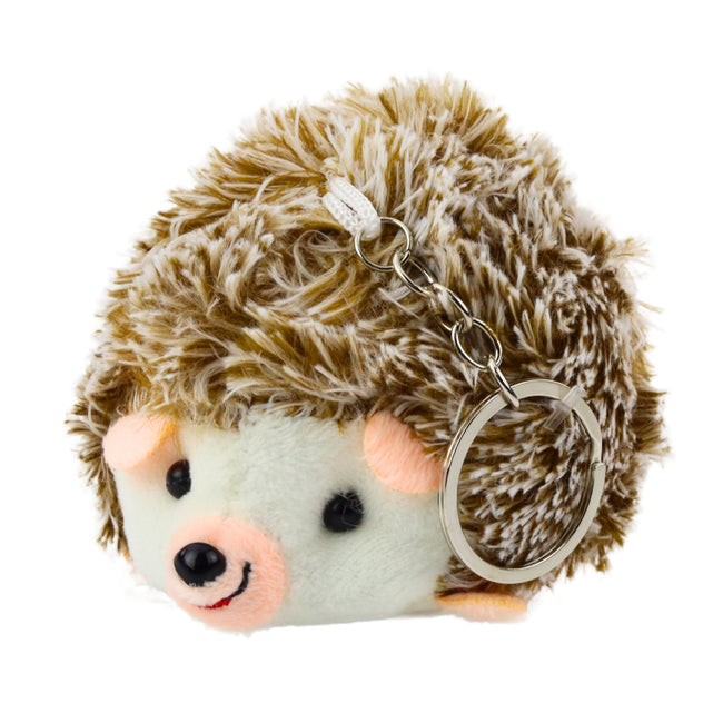 Pluszowy Jeż Maskotka Brelok Kółko Brązowy 9cm