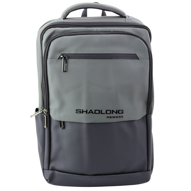 Plecak Miejski Biznesowy USB Kieszeń Na Laptopa Czarno Szary 16L 41cm