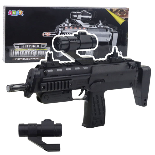 Karabin Zabawkowy Broń Światła Dźwięki Celownik Czarny 41cm