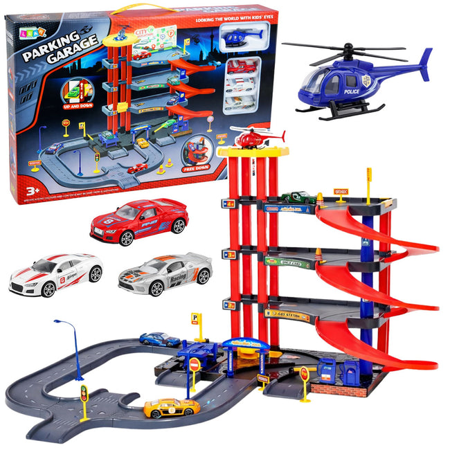 Parking Wielopoziomowy 4 Poziomy Z Windą Helikopter Autka 70 el.