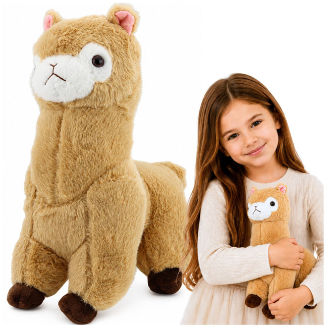 Pluszowa Alpaka Lama Maskotka Przytulanka Miękkie Futerko Kremowa 28 cm