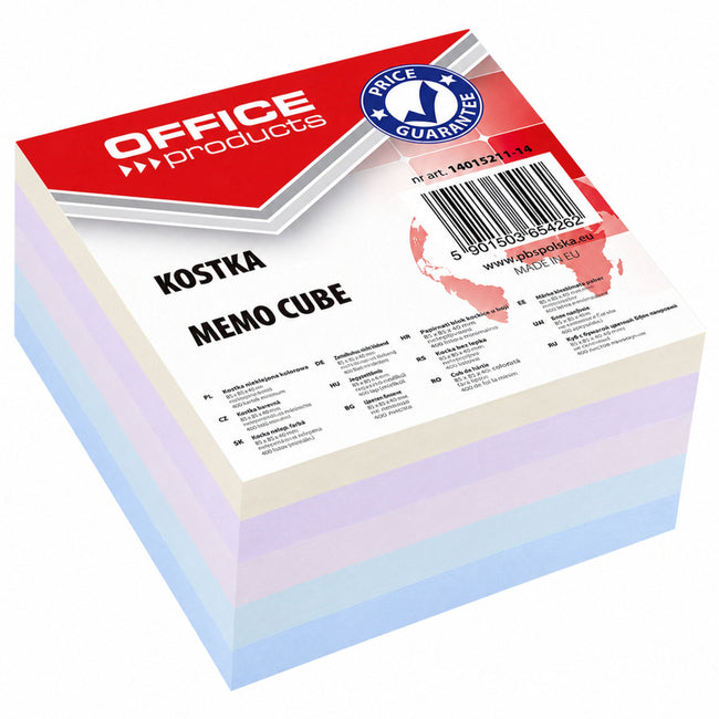 Kostka OFFICE PRODUCTS klejona 85x85x40mm mix kolorów