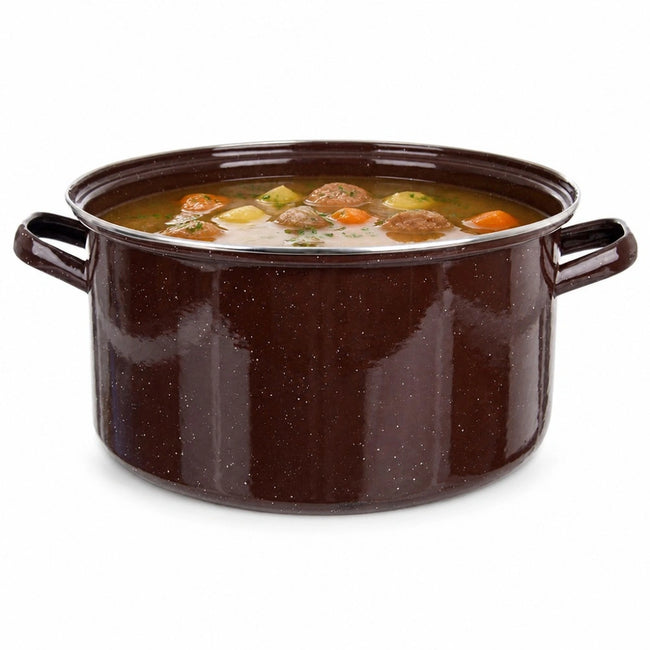 Garnek emaliowany brązowy BROWN 36 cm, 15 l
