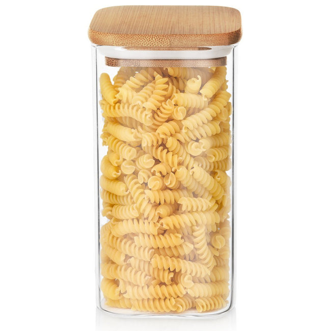 Pojemnik na produkty sypkie szklany z pokrywką i uszczelką 1,5 l