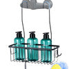 Półka pod prysznic zawieszana metalowa czarna 33,5x12,5x38 cm