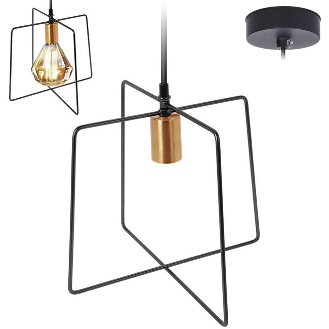 Lampa wisząca metalowa czarna złota