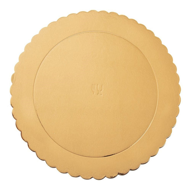 Podkład pod tort, ciasto złoty okrągły 26 cm