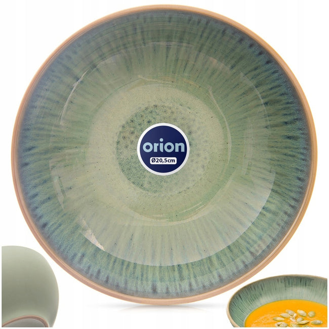 Talerz obiadowy głęboki ceramiczny zielony GLAZE 20,5 cm, 900 ml