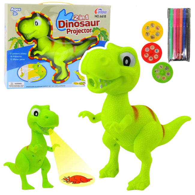 Projektor Dinozaur T-Rex Do Rysowania Malowania 18 Obrazków Pisaki 2w1