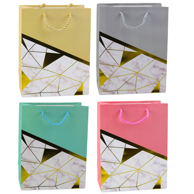 Torba Prezentowa Wzory Geometryczne Marmur 23 x 18 x 10,5 cm