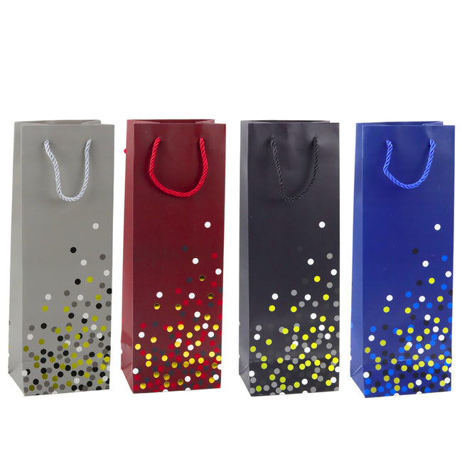 Torba Prezentowa Na Butelkę Wino W Kropki 36 x 12 x 9cm