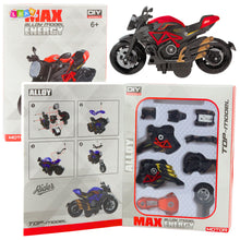 Motocykl Do Składania Skręcania Metal 1:14 DIY Pomarańczowy