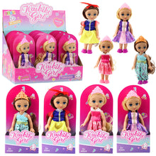 Mini Laleczka Księżniczka Korona Zdobiona Sukienka 17cm Mix