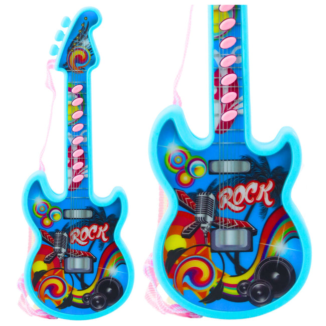 Gitara Elektryczna Dla Dzieci Melodie Gama Solmizacyjna Niebieski 29cm