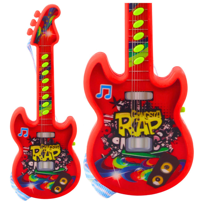 Gitara Elektryczna Dla Dzieci Melodie Gama Solmizacyjna Czerwona 29cm
