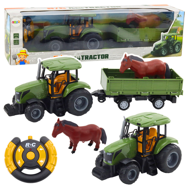 Zestaw Traktor Z Przyczepą i Koniem Zdalnie Sterowany RC