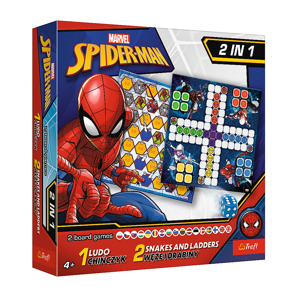 Gra planszowa 2w1 Chińczyk Węże i drabiny Spider-Man Trefl 02419
