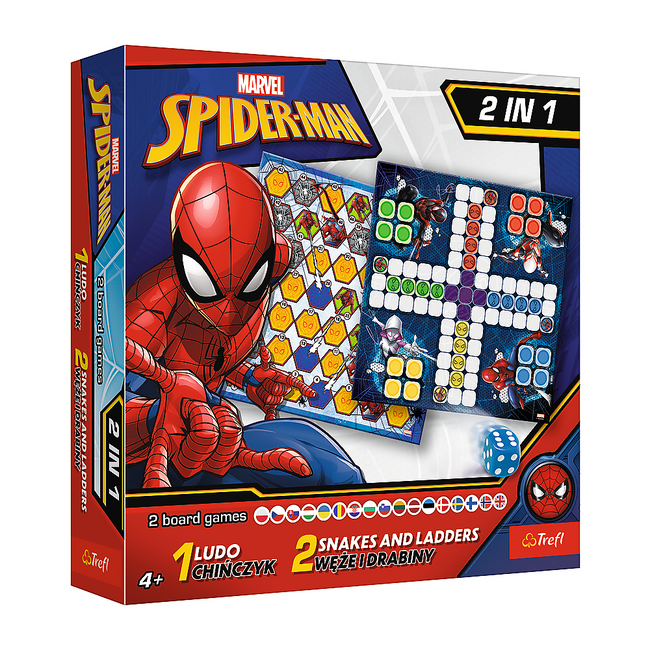 Gra planszowa 2w1 Chińczyk Węże i drabiny Spider-Man Trefl 02419