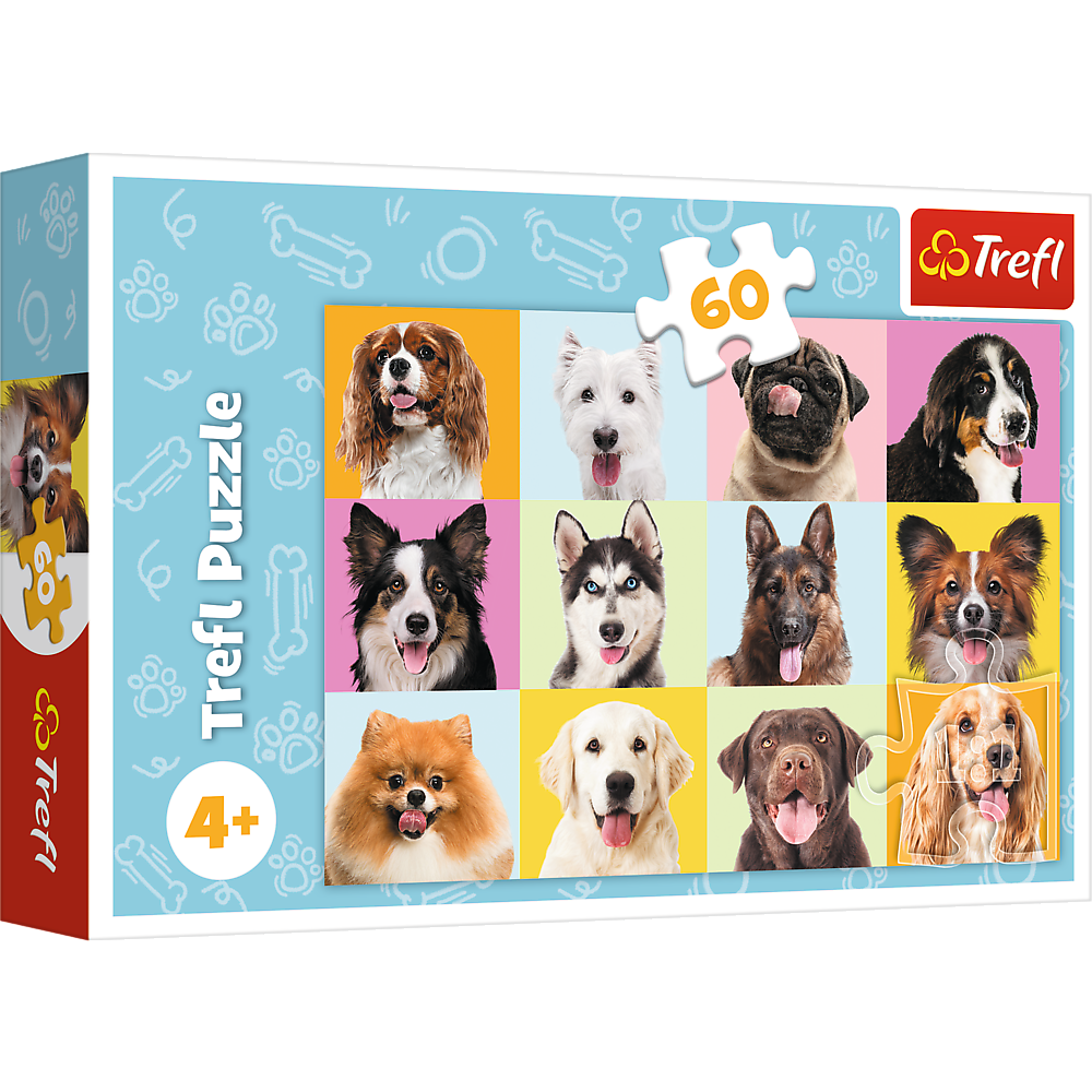 Puzzles - 60 - Słodkie psiaki - Trefl 17374