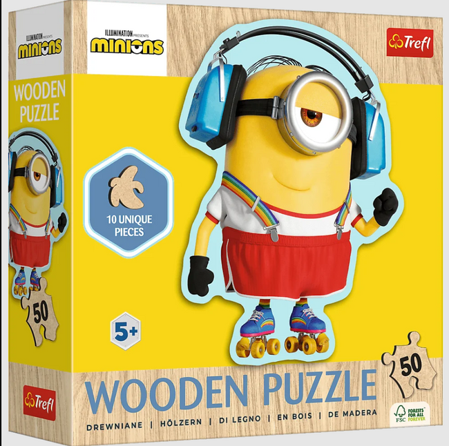 Puzzle Drewniane Konturowe - 50 - Szalony Minionek - Trefl 20239