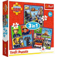 Puzzle - 3w1 ( 20, 36, 50) - Dzień Strażaka Sama - Trefl 34868