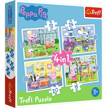 Puzzle - 4w1 (12,15, 20, 24) - Wspomnienia z wakacji - Świnka Peppa - Trefl 34359