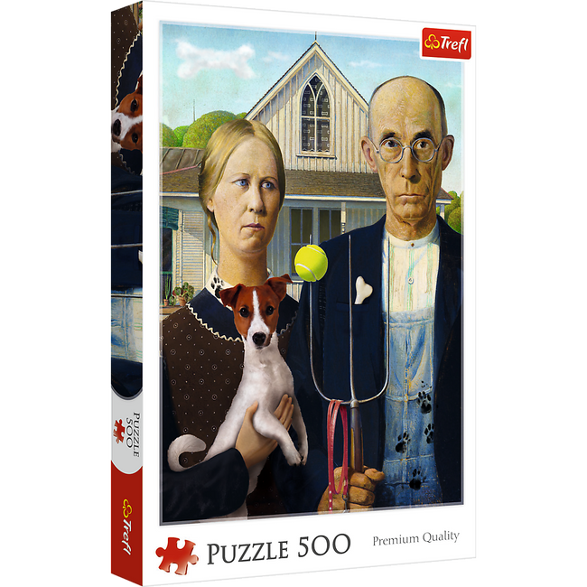 Puzzle - 500 - American Gothic: Psia Edycja - Trefl 37526