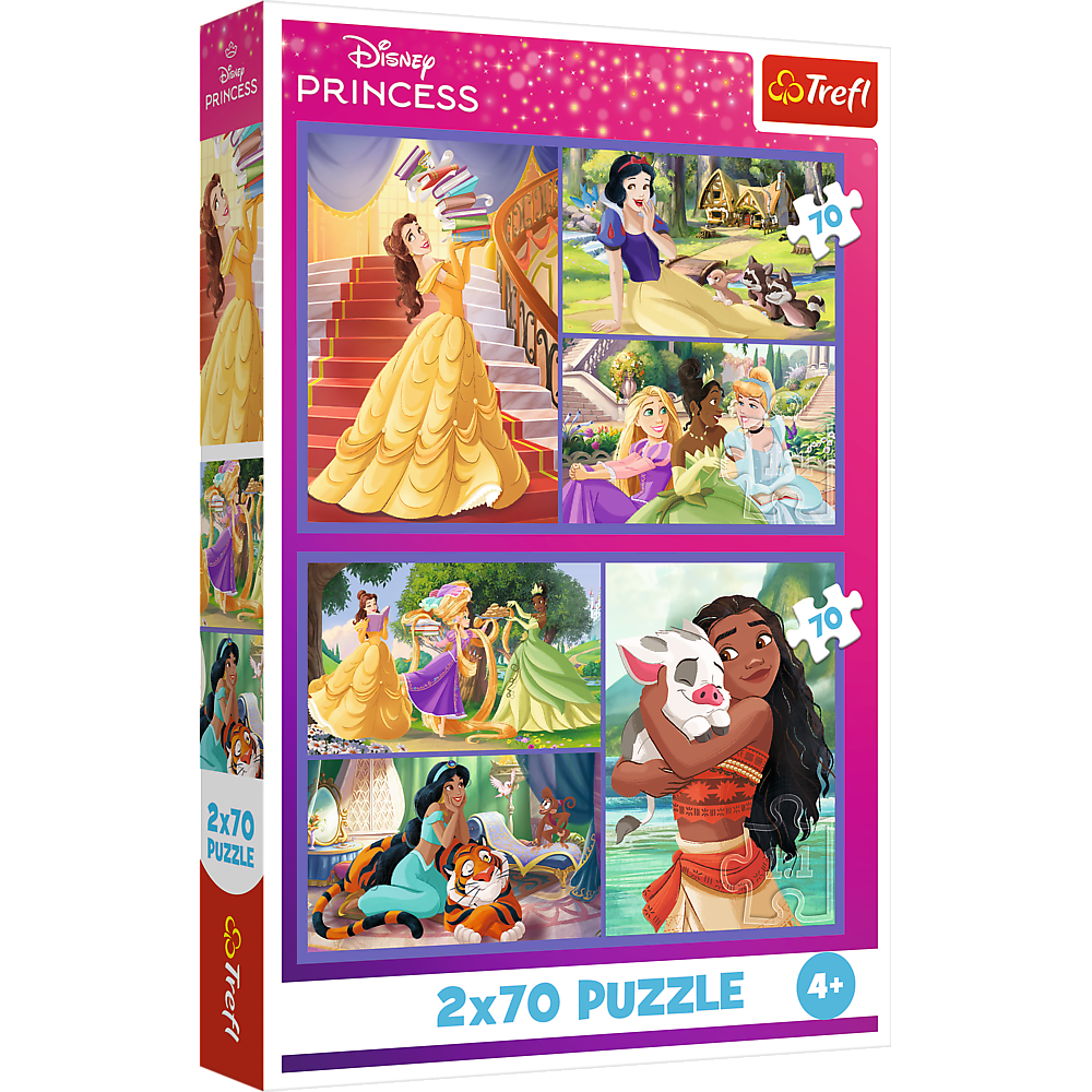 Puzzle - 2x70 - Bajkowe dni - Disney Princess - Trefl 34440