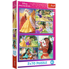 Puzzle - 2x70 - Bajkowe dni - Disney Princess - Trefl 34440