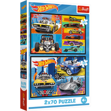 Puzzle - 2x70 - Samochodziki - Hot Wheels - Trefl 34442