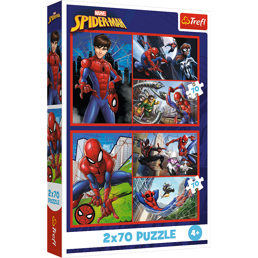 Puzzle - 2x70 - Pajęcze historie - Disney Marvel Spiderman - Trefl 34443