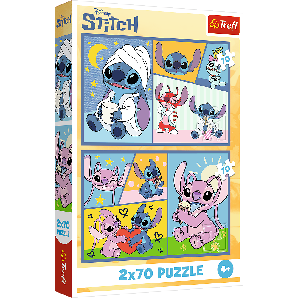 Puzzle - 2x70 - Ze Stitchem nie ma nudy - Disney Lilo i Stitch - Trefl 34444