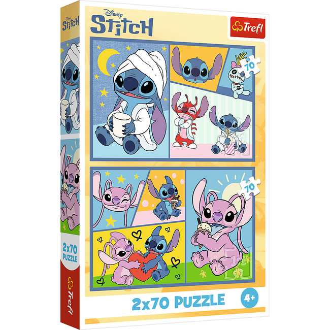 Puzzle - 2x70 - Ze Stitchem nie ma nudy - Disney Lilo i Stitch - Trefl 34444