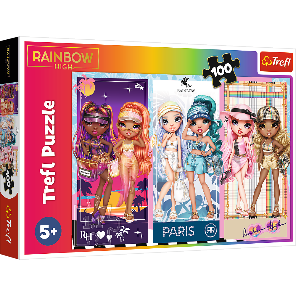 Puzzle - 100 - Tęczowe laleczki - Rainbow High - Trefl 16444