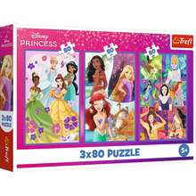Puzzle - 3x80 - Księżniczki przyjaciółki - Disney Princess - Trefl 34884