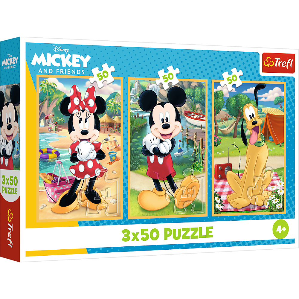 Puzzle - 3x50 - Myszki na wakacjach - Disney - Trefl 34881