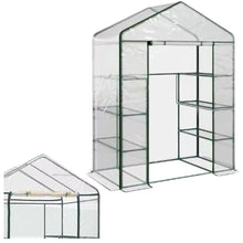 Mini Szklarnia Balkonowa Ogrodowa 4 Półki Metalowe Folia PVC 195 x 143 x 73cm