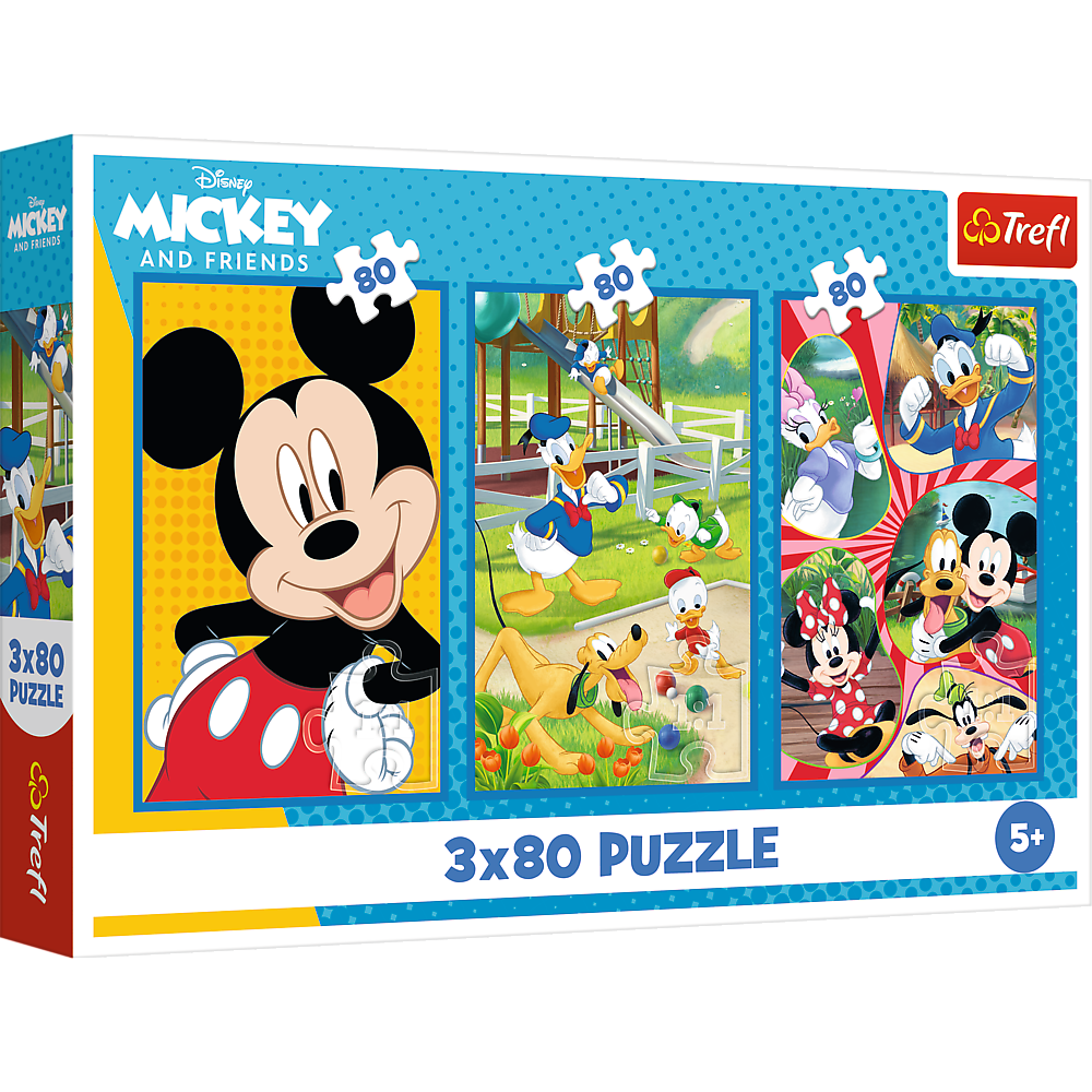Puzzle - 3x80 - Ekipa Myszki Miki - Trefl 34887
