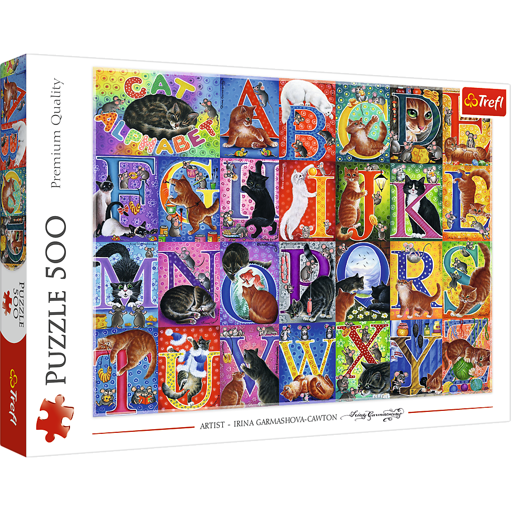 Puzzle - 500 - Koci alfabet - Trefl 37527