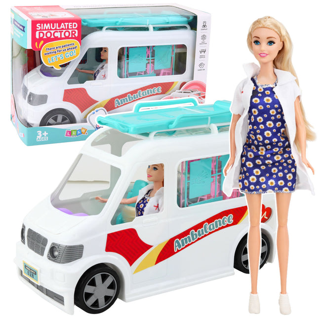 Mobilny Szpital Karetka Ambulans Z Noszami 2W1 Lalka Doktor Akcesoria