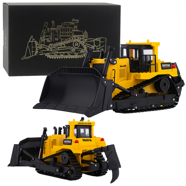 Spychacz Buldożer Koparka Huina Metalowy Model Budowlany 1:50