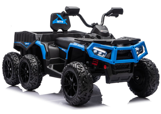 Quad Na Akumulator ATV 6 Kół Z Przyczepką JC606 24V 4x4 Niebieski