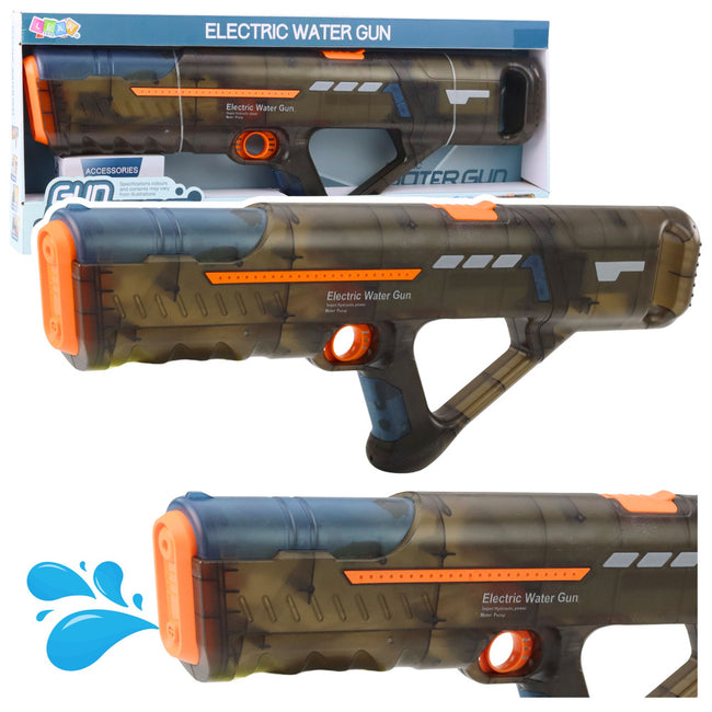 Elektryczny Pistolet Karabin Na Wodę Akumulator Przeźroczysty Czarny 55 cm