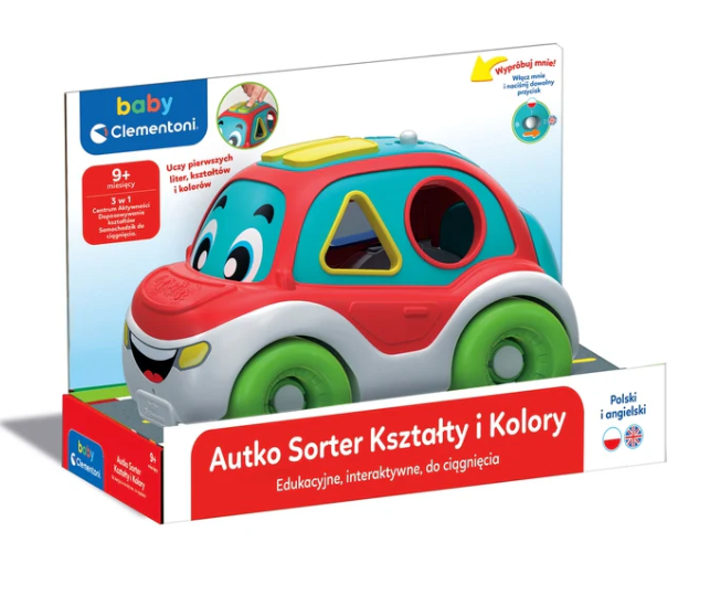 Interaktywne Autko Sorter Kształty i Kolory Język Polski i Angielski Clementoni 50808