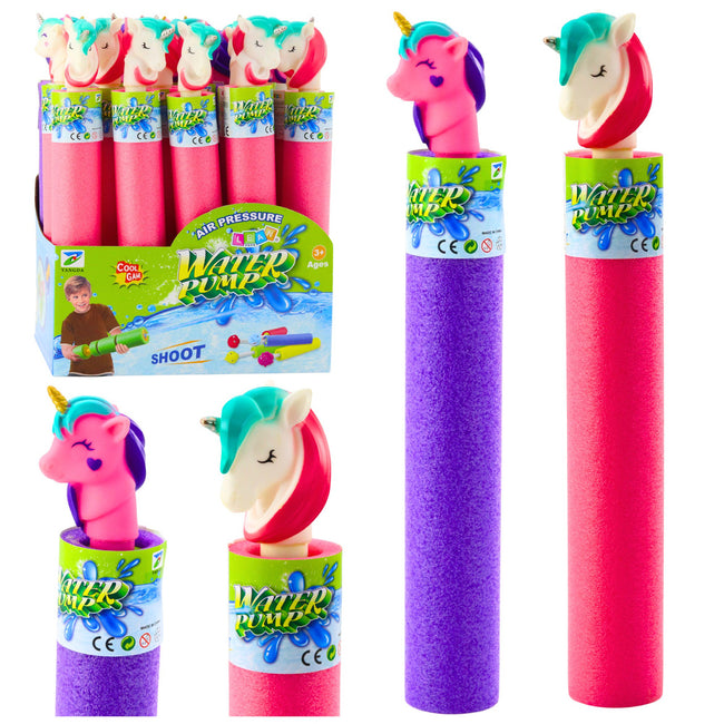 Piankowa Broń Pompka Pałka Na Wodę Jednorożec Różowa Fioletowa 35 cm