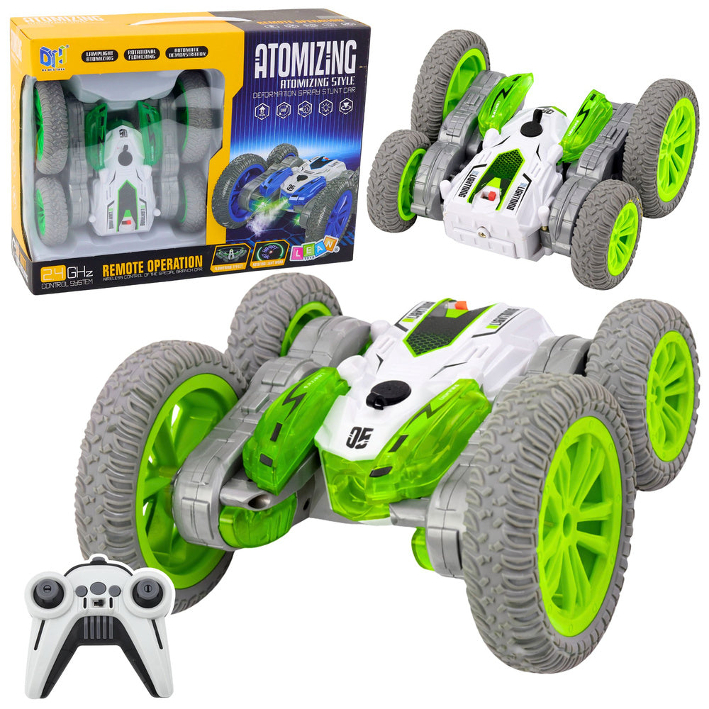 Autko Kaskaderskie Zdalnie Sterowane RC Światła Dym Drift 360° Zielone