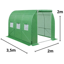 Tunel Ogrodowy Foliowy Szklarnia Na Warzywa Okna Zielony UV 3,5x2x2M 7M²