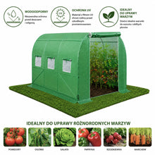 Tunel Ogrodowy Foliowy Szklarnia Na Warzywa Okna Zielony UV 3,5x2x2M 7M²