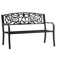 Ławka Ogrodowa Taras Ogród Park Metalowa Oparcie WELCOME Czarna 127 cm